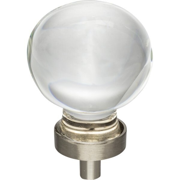 Jeffrey Alexander 1-3/8" Diameter Satin Nickel Sphere Glass Harlow Cabinet Knob G130L-SN - main
